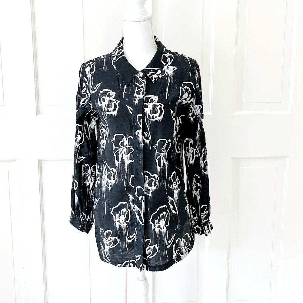 Manning Cartell black white print shirt XS
